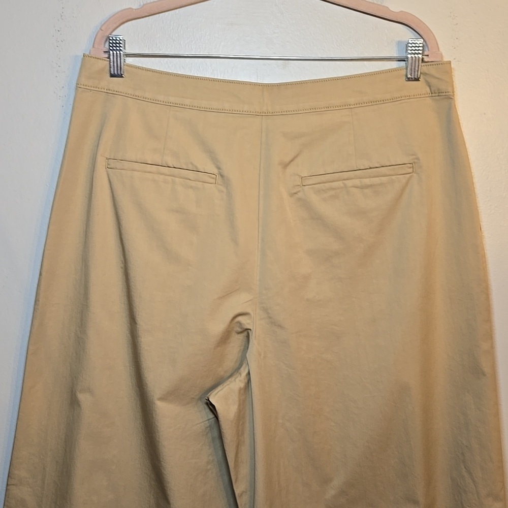 Loft Coin Pocket Pleated Wide Leg Twill Chino Khaki Pocket Pants New With Tag - Picture 7 of 12